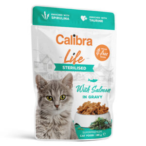PLIC PISICI CALIBRA LIFE STERILISE CAT CU SOMON  85 G