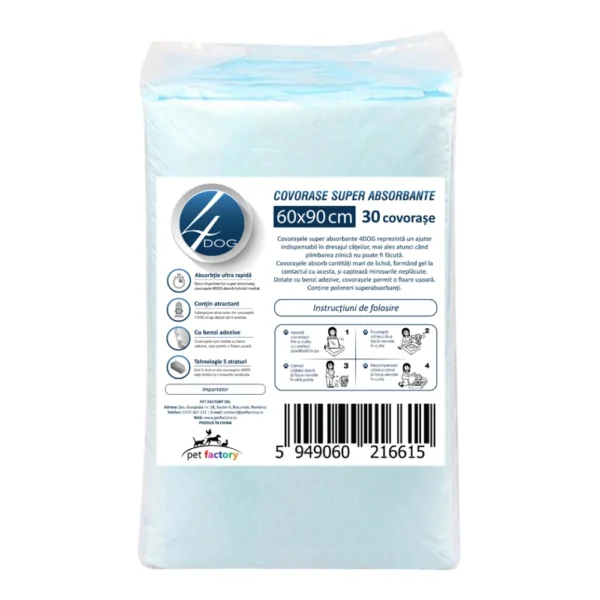 Covorase absorbante 4 DOG 60*90 cm 30 buc